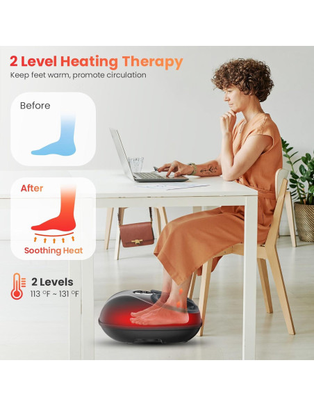 Masajeador de Pies COMFIER CF-5003RC con Calor y Control Remoto