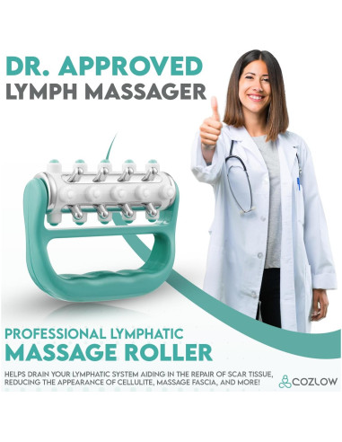 Masajeador Drenaje Linfático Cozlow Verde Rodillo Portátil