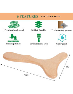 Masajeador de Drenaje Linfático de Madera Slocada 27.94x15.24cm 2