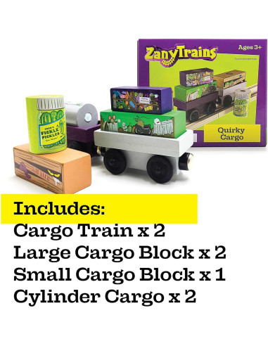 Paquete de Carga de Tren de Madera - Twinkle Toys - 7 Piezas