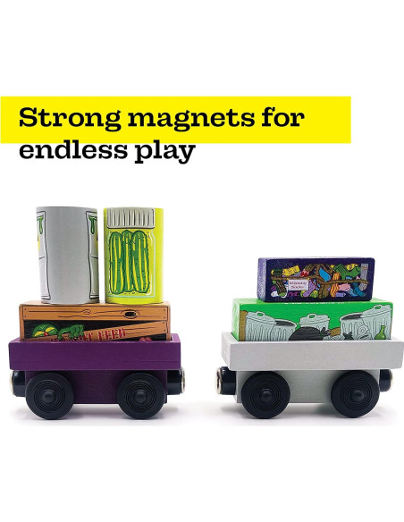 Paquete de Carga de Tren de Madera - Twinkle Toys - 7 Piezas Paquete de Carga de Tren de Madera - Twinkle Toys - 7 Piezas