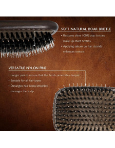 Set de cepillos desenredadores JIXIU de cerdas de jabalí 100% 2