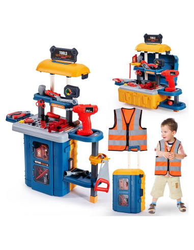Banco de herramientas 3 en 1 GEIYATOI para niños