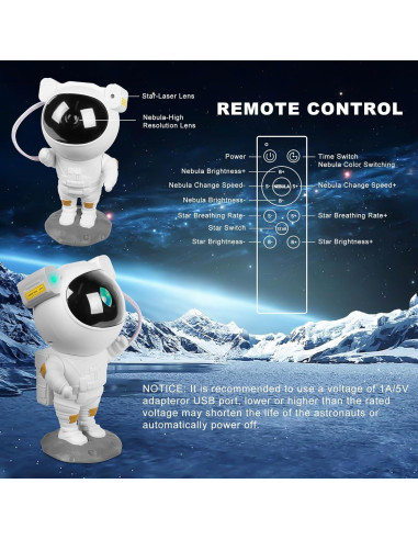 Proyector de Estrellas WHD Astronauta con Control Remoto 21.5cm
