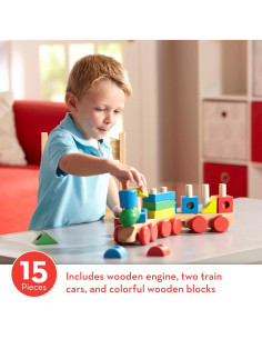 Tren de Apilamiento Melissa & Doug con 18 Piezas de Madera 2