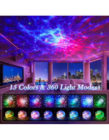 Proyector de Estrellas Galaxy TK - 15 Colores, Bluetooth, Ruido Blanco
