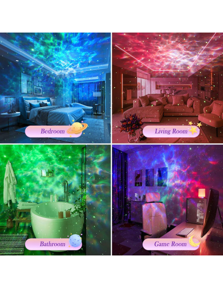 Proyector de Estrellas Galaxy TK - 15 Colores, Bluetooth, Ruido Blanco