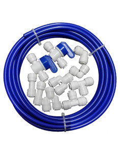 Tubo de Agua Malida 1/4" OD 10m + Conectores Rápidos