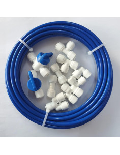 Tubo de Agua Malida 1/4" OD 10m + Conectores Rápidos 2