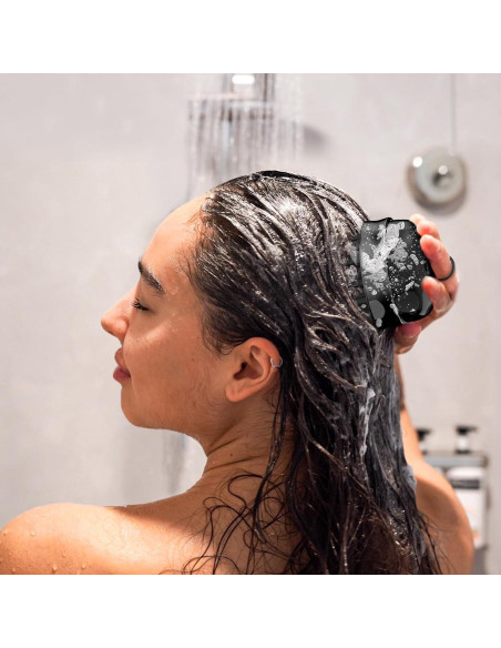 Masajeador de cuero cabelludo 2 en 1 SHINLEA Negro