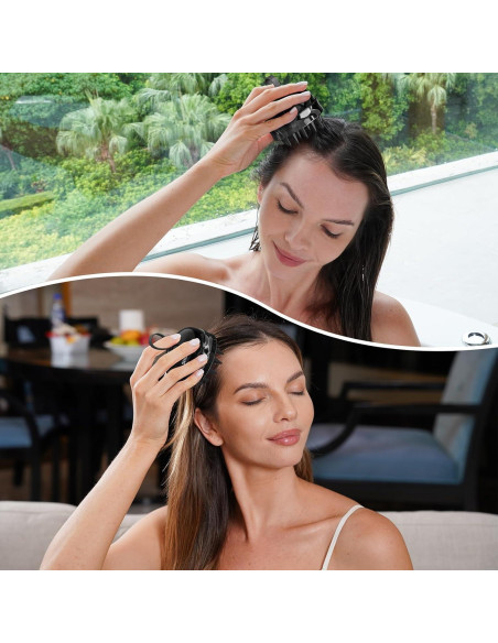 Masajeador de cuero cabelludo 2 en 1 SHINLEA Negro