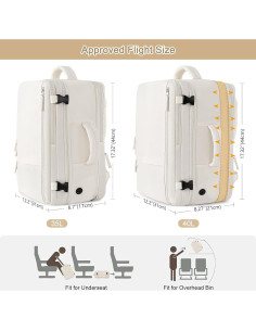 Mochila de viaje Sinaliy 40L impermeable para laptop 43.9cm 2