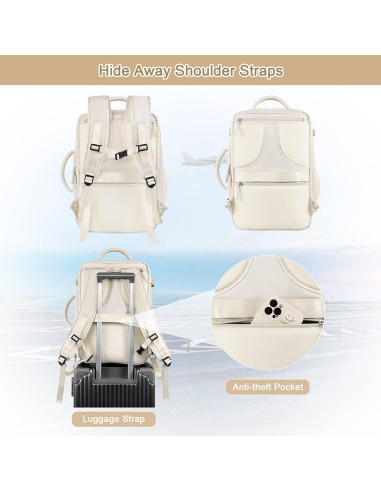 Mochila de viaje Sinaliy 40L impermeable para laptop 43.9cm