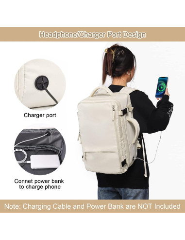 Mochila de viaje Sinaliy 40L impermeable para laptop 43.9cm