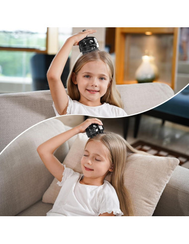 Masajeador de cuero cabelludo 2 en 1 SHINLEA Negro