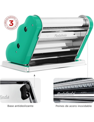 MAQUINA DE PASTA PASTALINDA Classic 26 cm, 9 posiciones, Verde