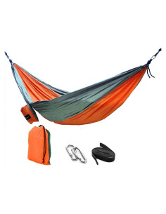 Hamaca Doble Linkshare Portátil Nylon 0.58 kg Naranja Verde