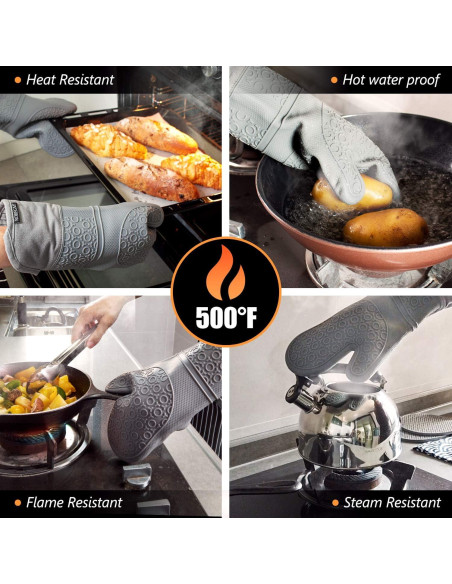 Guantes de Horno Rorecay Silicona Extra Largos 38 cm