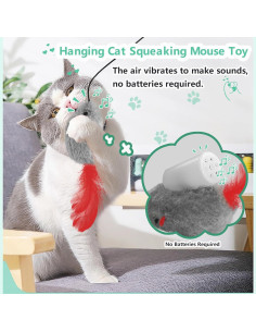 Juguetes para Gatos FYNIGO 2 Paquete Ratón Colgante Interactivo 2