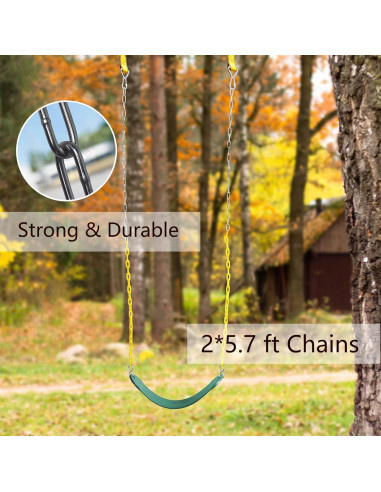 Columpio PACEARTH Verde 299kg Cadenas Antioxidantes 66cm