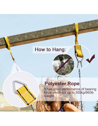 Columpio PACEARTH Verde 299kg Cadenas Antioxidantes 66cm