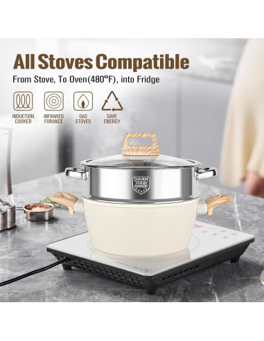 Juego de Ollas y Sartenes SouxMux 12 Piezas Antiadherente