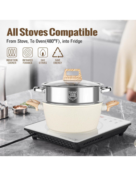 Juego de Ollas y Sartenes SouxMux 12 Piezas Antiadherente