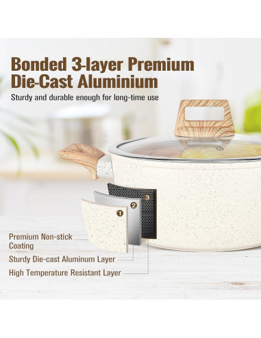 Juego de Ollas y Sartenes SouxMux 12 Piezas Antiadherente