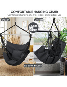 Silla Hamaca Colgante Gocvo ZY-1 Gris Oscuro Resistente 2