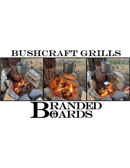 Parrilla BBQ Portátil Branded Boards Acero Inoxidable 15x15cm