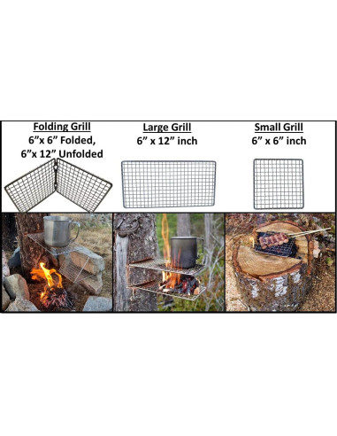 Parrilla BBQ Portátil Branded Boards Acero Inoxidable 15x15cm