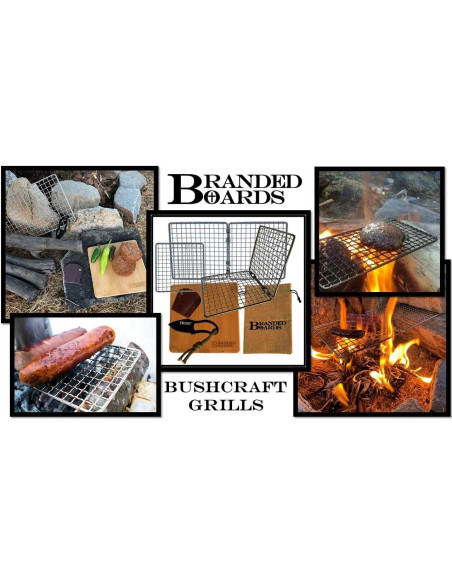 Parrilla BBQ Portátil Branded Boards Acero Inoxidable 15x15cm
