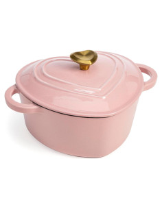 Olla de hierro fundido Paris Hilton 2 cuartos corazón rosa