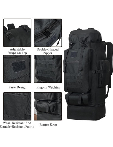 Mochila de Camping 100L Lizbin Táctica Militar Resistente al Agua