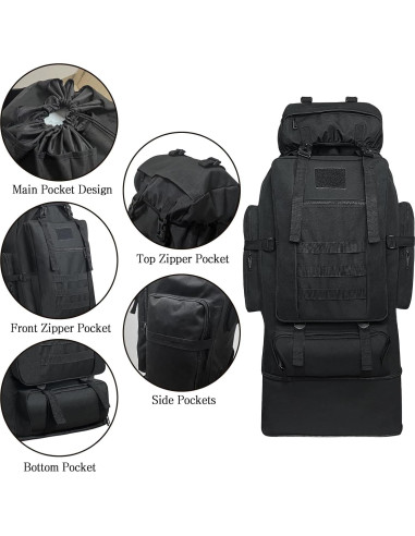 Mochila de Camping 100L Lizbin Táctica Militar Resistente al Agua