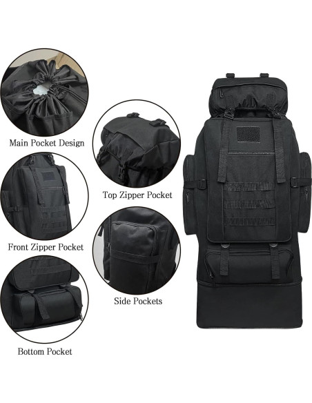 Mochila de Camping 100L Lizbin Táctica Militar Resistente al Agua