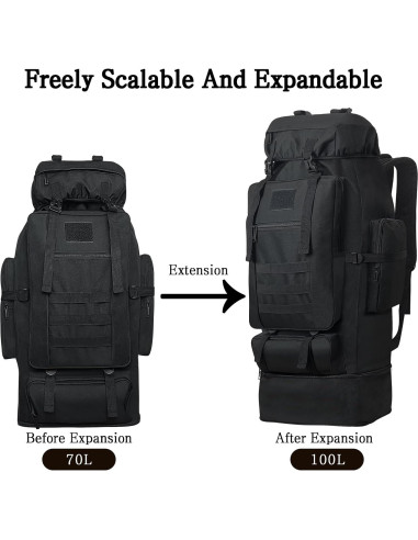 Mochila de Camping 100L Lizbin Táctica Militar Resistente al Agua