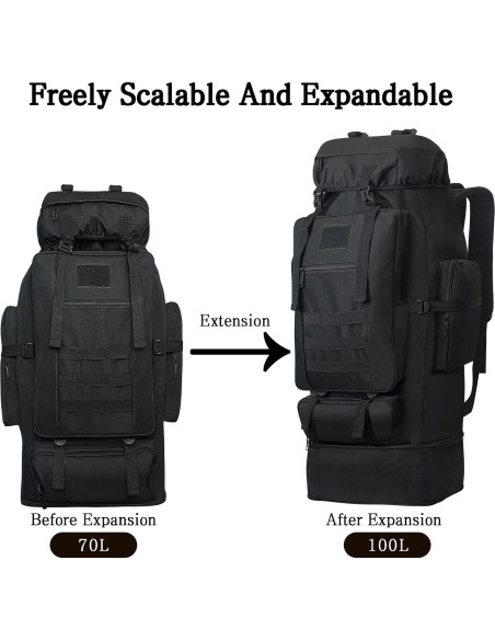 Mochila de Camping 100L Lizbin Táctica Militar Resistente al Agua