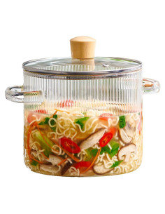 Olla de Vidrio Borosilicato Le'raze 2L con Tapa