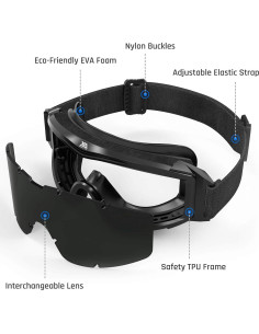 Gafas tácticas XaegisTac militares antiempañante 2 lentes 2
