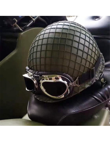 Casco de acero M1 SYLPHID Verde con red y cinturón