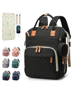 Mochila de Pañales Unisex Mmb01 Negra con 16 Bolsillos