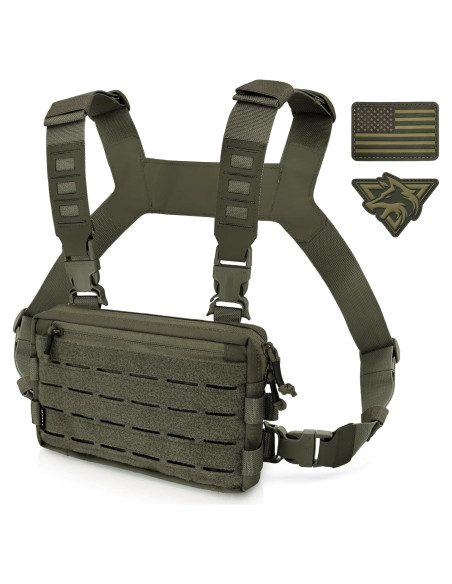 Bolsa de Pecho WYNEX Wy-0212rg Verde Táctica Compacta