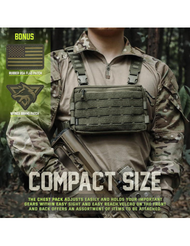 Bolsa de Pecho WYNEX Wy-0212rg Verde Táctica Compacta