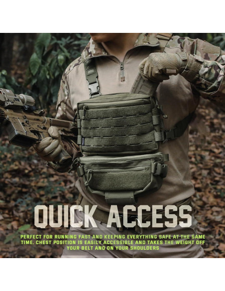 Bolsa de Pecho WYNEX Wy-0212rg Verde Táctica Compacta