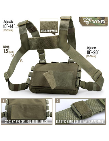 Bolsa de Pecho WYNEX Wy-0212rg Verde Táctica Compacta