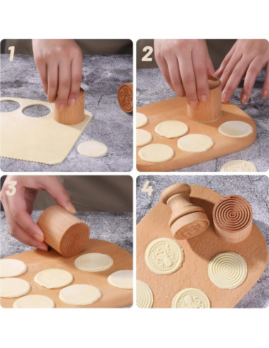 Sello de Pasta Corzetti YORSEEK Madera de Haya 5x5 cm