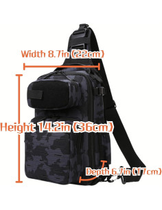 Bolsa de Pecho Táctica Camuflaje Negro Marino 8L 2