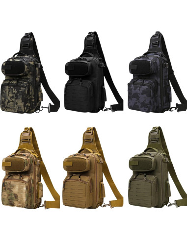 Bolsa de Pecho Táctica Camuflaje Negro Marino 8L