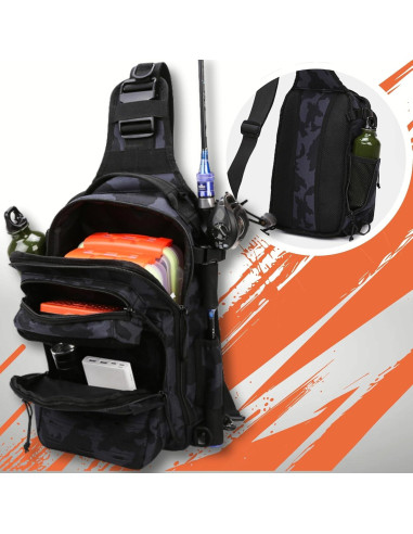 Bolsa de Pecho Táctica Camuflaje Negro Marino 8L